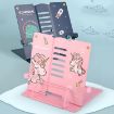 Picture of Adjustable Metal Children Reading Stand Cartoon Desktop Book Holder, Color: Unicorn Pink