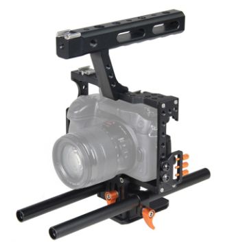 YELANGU Video Camera Cage Stabilizer for Panasonic Lumix DMC-GH4/Sony A7 - Orange - 1