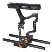 YELANGU Video Camera Cage Stabilizer for Panasonic Lumix DMC-GH4/Sony A7 - Orange - 4