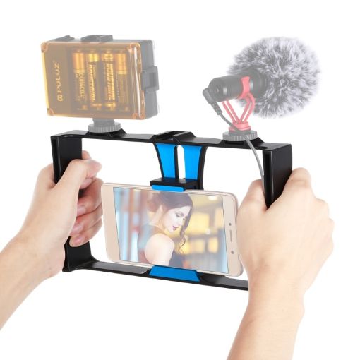 PULUZ Smartphone Video Rig Stabilizer for iPhone Galaxy Huawei Xiaomi LG - 1