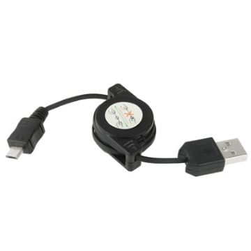 USB 2.0 to Micro USB Retractable Data Cable - 10cm Length - 1