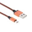 2m Woven Style Micro USB to USB 2.0 Data/Charger Cable - Orange - 4