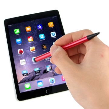 Red Resistive Capacitive Touch Screen Stylus Pen - Double Tip - 1