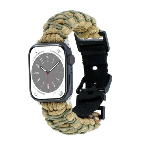 Apple Watch Series 7 45mm Dual-layer Braided Paracord Buckle Watch Band - 1