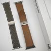 Apple Watch SE 2022 40mm Black Leather Band - Rhombus Pattern - 4