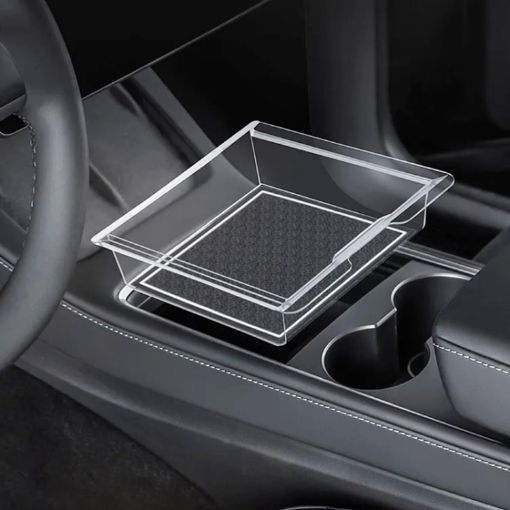 Tesla Model Y/3 Central Control Storage Box - Front PVC Transparent - 1