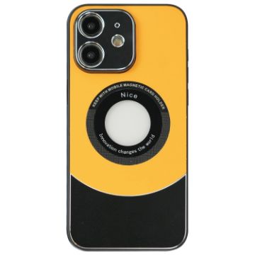 Picture of For iPhone 11 Contrast Color Logo Display Magnetic Phone Case (Yellow Black)