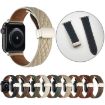 Picture of For Apple Watch Ultra 49mm Rhombus Pattern Magnetic Folding Buckle Leather Watch Band (Creamy White)