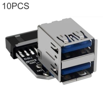10 PCS 19/20Pin to Dual USB 3.0 Adapter Converter - Model PH21 - 1