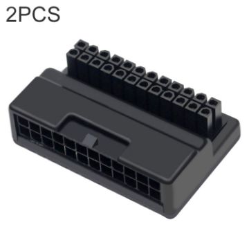 2 PCS ATX 24Pin 90 Degree Power Plug Adapter - Set of 2 - 1