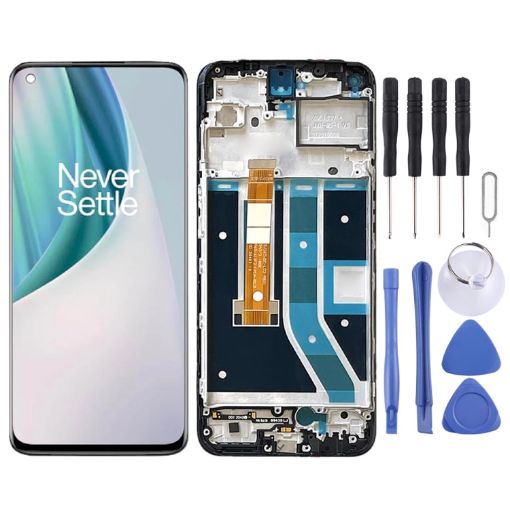 OnePlus Nord N100 LCD Screen Assembly with Frame - Black - 1