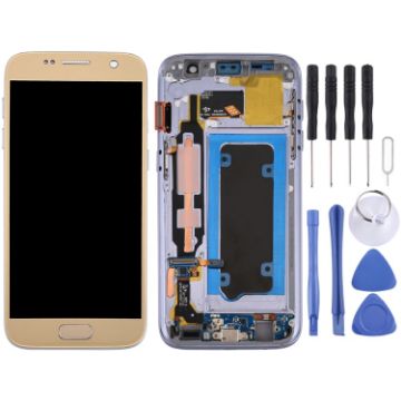 OLED LCD Screen for Galaxy S7/G930V Digitizer Full Assembly with Frame - 1