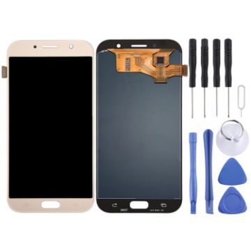 Super AMOLED LCD Screen for Galaxy A7 (2017) A720F Gold - 1