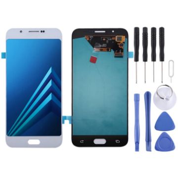 Oled LCD Screen for Galaxy A8 with Digitizer Full Assembly - White - 1