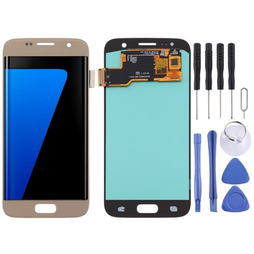 Samsung Galaxy S7 OLED LCD Screen with Digitizer Full Assembly - Gold - 1