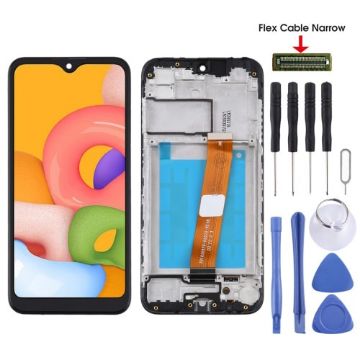 Samsung Galaxy A01 OEM LCD Screen Digitizer Assembly with Frame - Black - 1