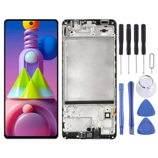 LCD Screen for Samsung Galaxy M51 SM-M515 Digitizer Assembly With Frame - 1