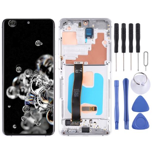 Samsung Galaxy S20 Ultra AMOLED LCD Screen Digitizer Assembly Silver - 1