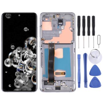 Samsung Galaxy S20 Ultra AMOLED LCD Screen with Frame - Grey - 1