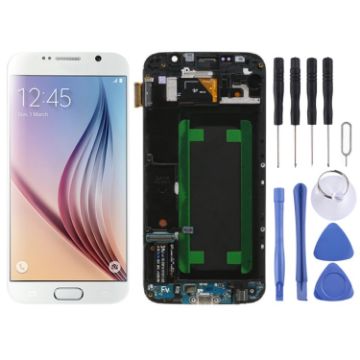 Samsung Galaxy S6 SM-G920F LCD Screen Assembly (White) - 1