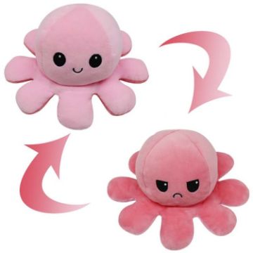 Picture of Flipped Octopus Doll Double-Sided Flipping Doll Plush Toy (Dark Pink + Light Pink)