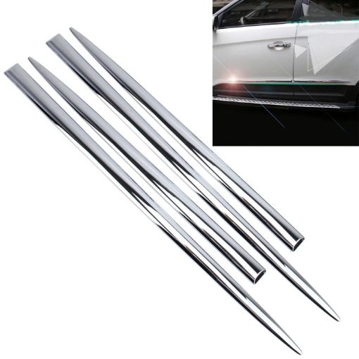 4 PCS Car Door Edge Guard Protection Strip Sticker - Silver - 1