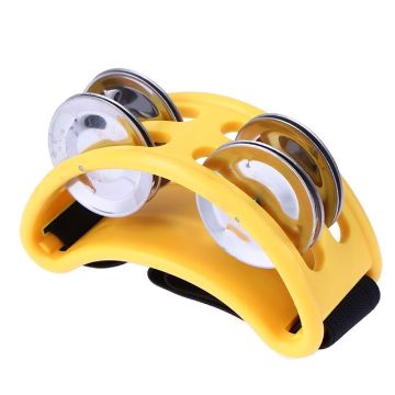 Yellow Aluminum Percussion Cajon Foot Bell - 10 x 8 x 4cm - 1