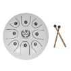 MEIBEITE 5.5-Inch C-Tune Steel Tongue Drum (White) - 1