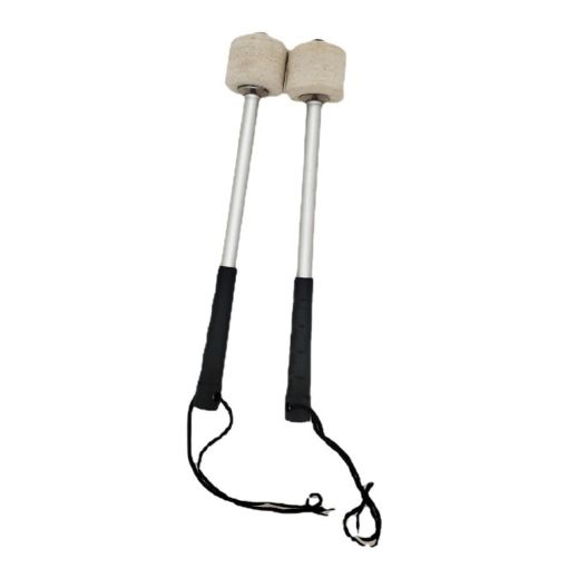 Wool Felt Stainless Steel Non-Slip Drumsticks - Kick Drum Hammers - 1