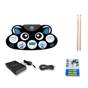 Children Hand Roll Electronic Drum DTX Game Portable Drum - G602 Kitten - 1