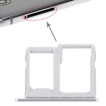 LG Q6/M700/M700N/G6 Mini Silver SIM Card Tray + Micro SD Card Tray - 1