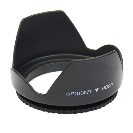 77mm Lens Hood for Cameras - Screw Mount - Black - 1