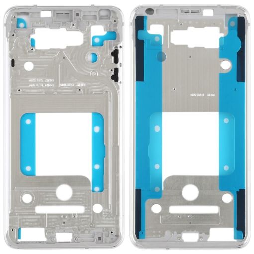 Front Housing LCD Frame Bezel Plate for LG V30 Silver - 1