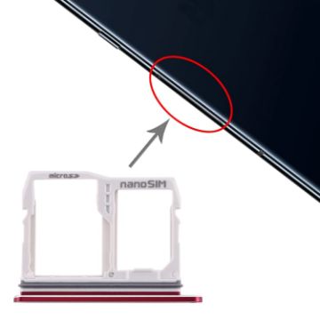 LG V40 ThinQ SIM Card Tray + Micro SD Card Tray - Red - 1