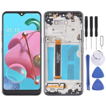 LG Q51 LM-Q510N TFT LCD Screen Digitizer Full Assembly with Frame - Black - 1