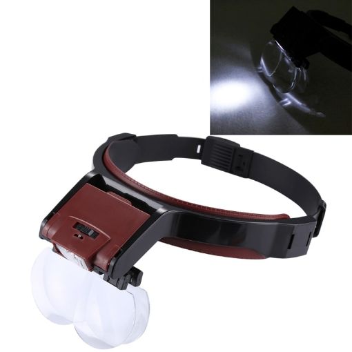 Adjustable Dentistry Head Magnifier with LED Light & 4 Lenses - 1