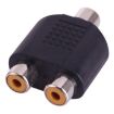RCA Female to 2 RCA Female Adapter - Black - 1