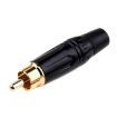 Copper Soldered RCA Male AV Plug w/ Lotus Connector (Black) - 2