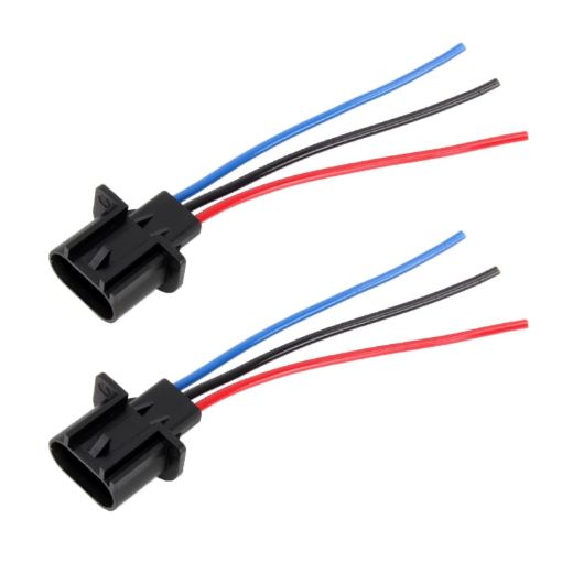 H13 Bulb Holder Base Male Socket with Wire - 1 Pair - 1