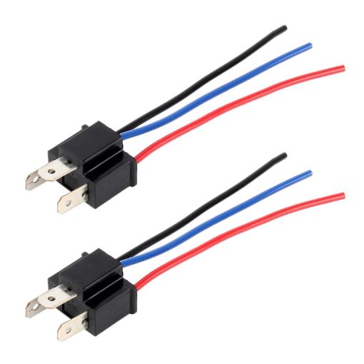 H4 Bulb Holder Base Male Socket with Wire - 1 Pair - 1