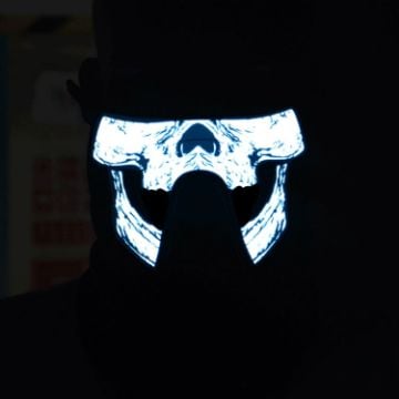 Halloween Mask Voice Control LED Cold Light Terror Cosplay Mask - 1