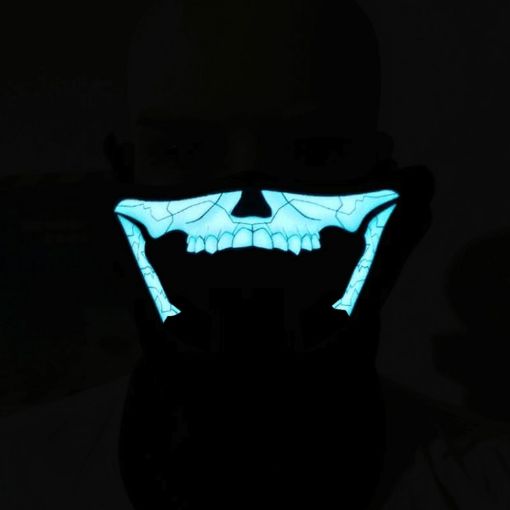 Halloween Mask Voice Control LED Cold Light Terror Cosplay Mask - 1