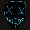 LED Halloween Festival Party X Face Seam Mouth Mask Blue+Ice Blue - 1