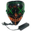 LED Halloween Festival Party X Face Seam Mouth Mask Green Orange - 2