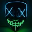 LED Halloween Festival Party X Face Seam Mouth Mask (Blue Green) - 1