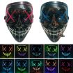 LED Halloween Festival Party X Face Seam Mouth Mask Green White - 6