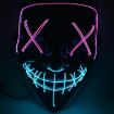 LED Halloween Festival Party X Face Seam Mouth Mask Purple Blue - 1
