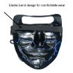 LED Halloween Festival Party X Face Seam Mouth Mask White Blue - 4
