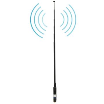 Picture of RH660S Dual Band 144/430MHz High Gain SMA-F Telescopic Handheld Radio Antenna for Walkie Talkie, Antenna Length: 108.5cm
