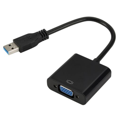 USB3.0 to VGA Converter Cable - 720P Resolution (Black) - 1